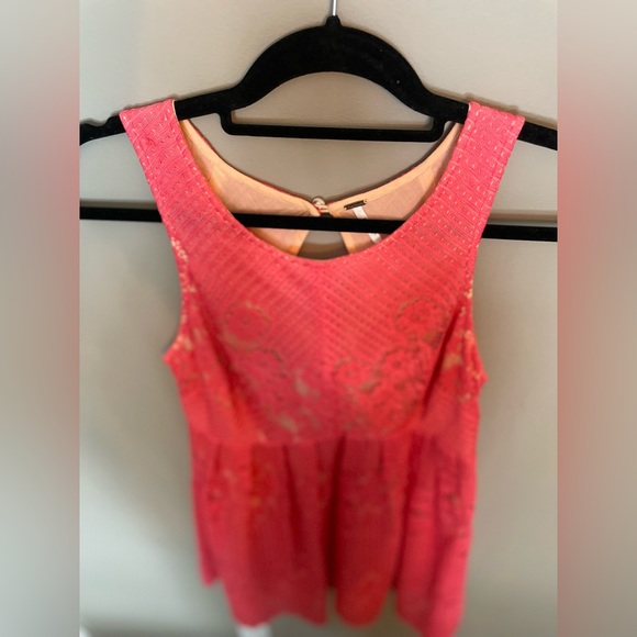 Free people lace cutout back halter mini - Picture 3 of 6
